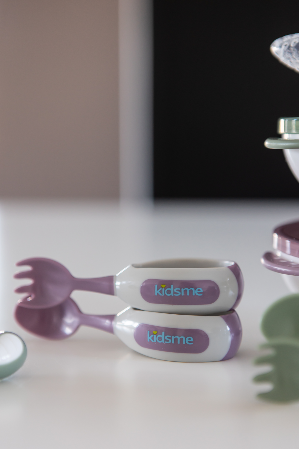 Kidsme Ske & gaffel sæt - Plum