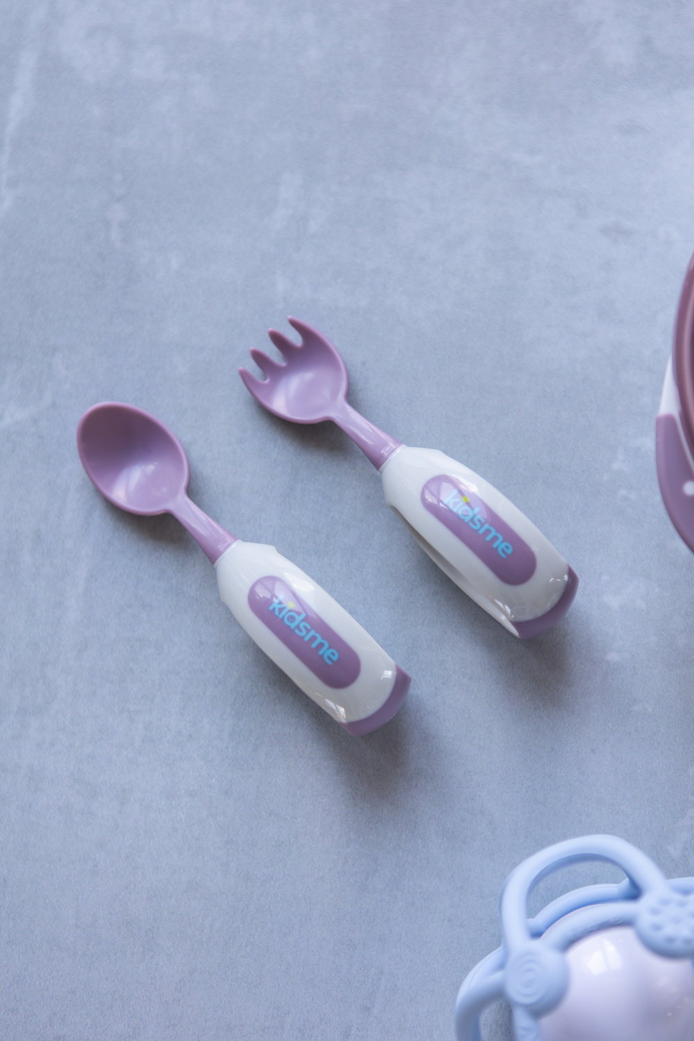 Kidsme Ske & gaffel sæt - Plum