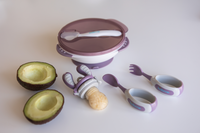 Kidsme Ske & gaffel sæt - Plum