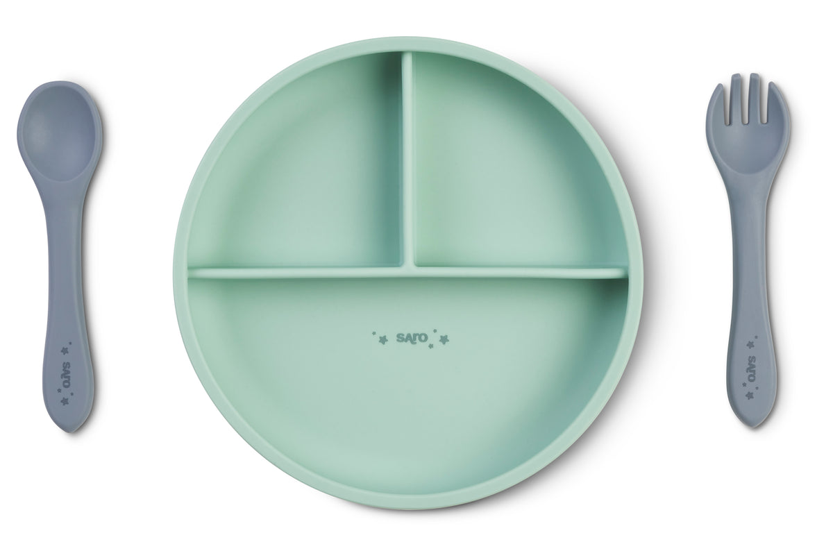 SARO BABY Food & Fun Silicone Spisesæt - Mint