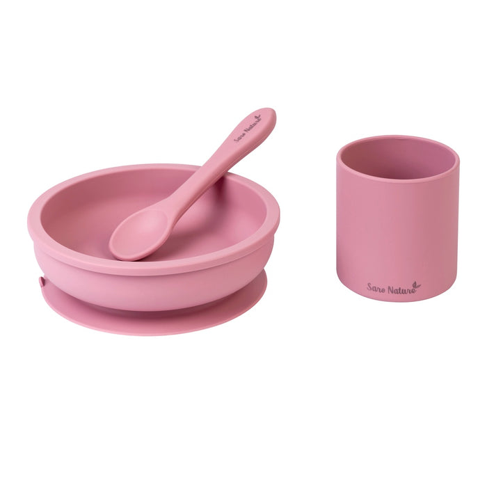 SARO BABY Silicone Spisesæt - Pink