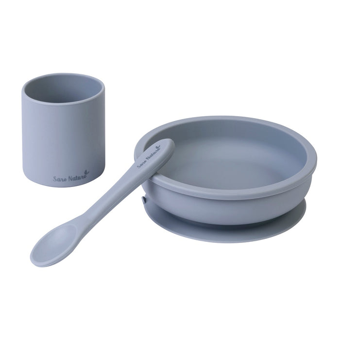 SARO BABY Silicone Spisesæt - Mist Blue