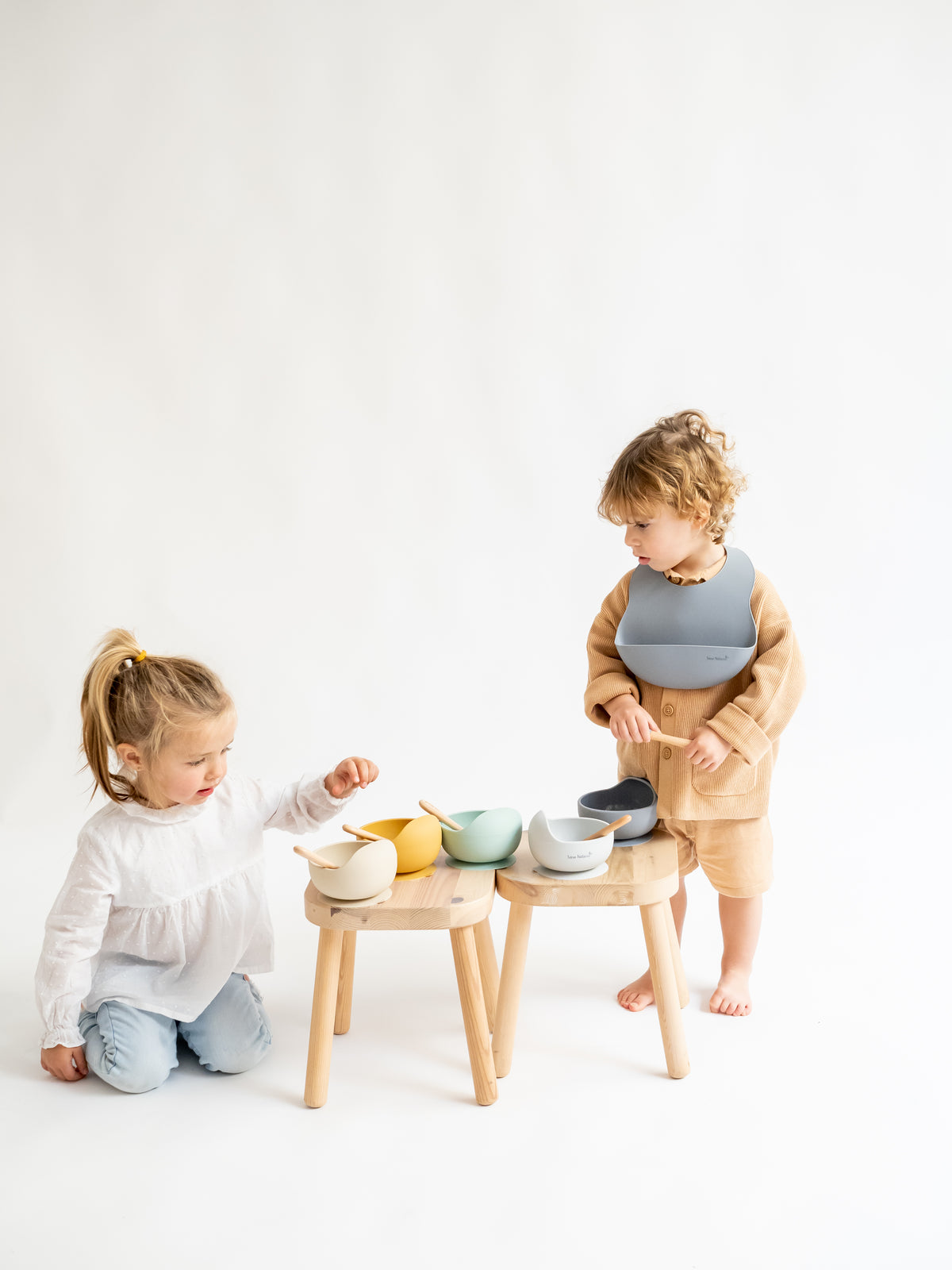 SARO BABY Nordic Wave Spisesæt - Sand
